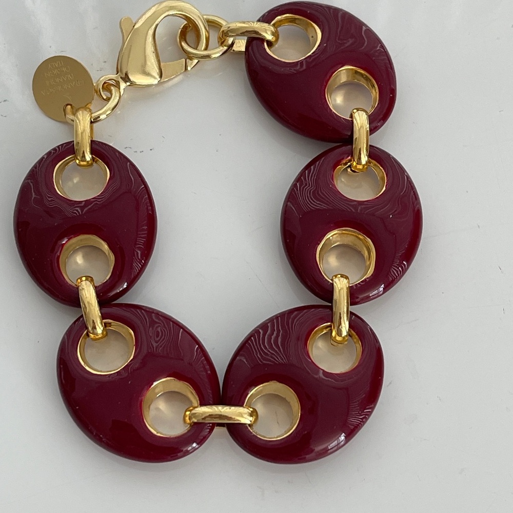 Francesca Bianchi Large Marine Burgundy/Maroon Bracelet